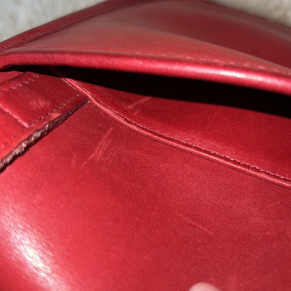 Vintage Coach Red Leather Side Pack 9978 - Picture 8 of 13